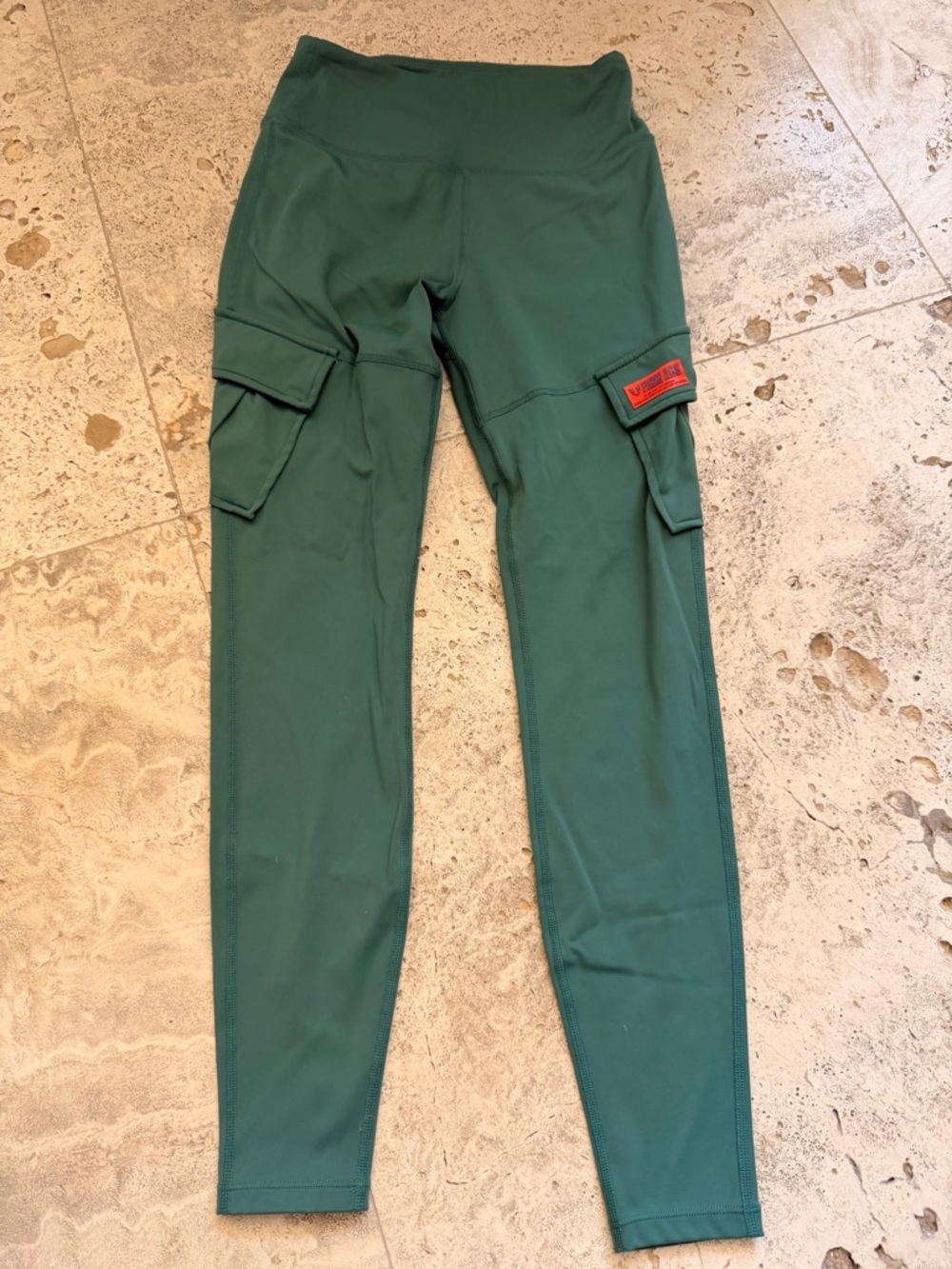 Firm Abs High-Rise Olive Green Cargo Pocket Leggings - Picture 2 of 4